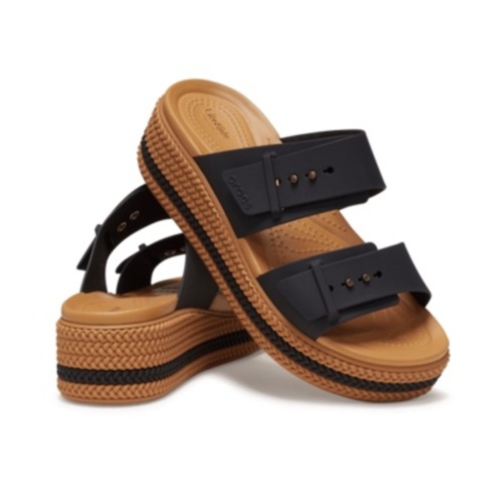Crocs Women's Brooklyn Woven Buckle Wedge Sandals